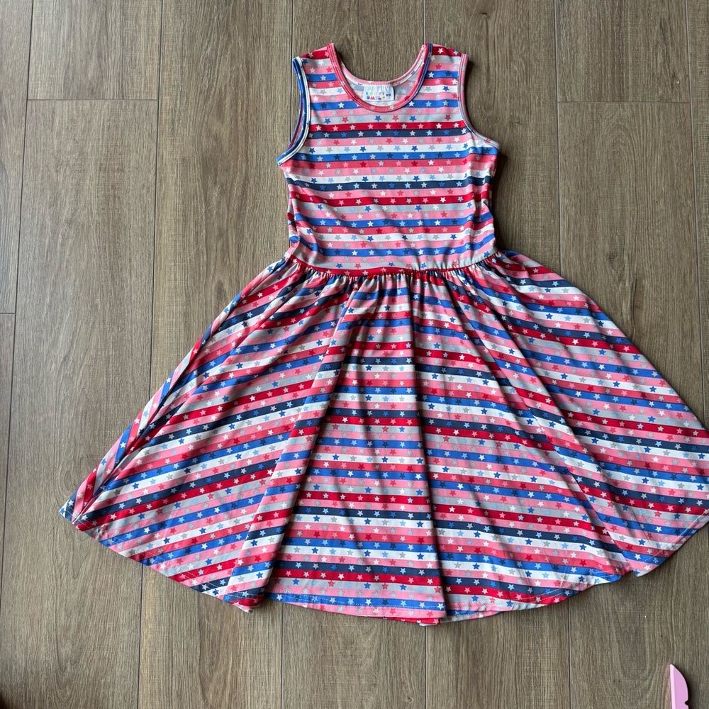 Dot Dot Smile Striped Sleeveless Kids Dress (Sz 8-10)